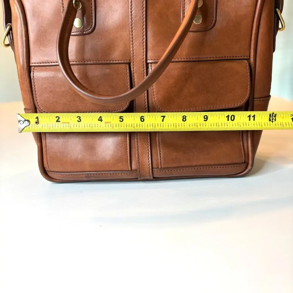 JW Hulme Brown Leather Excursion Tote Satchel Crossbody Tassel Bag USA Heritage